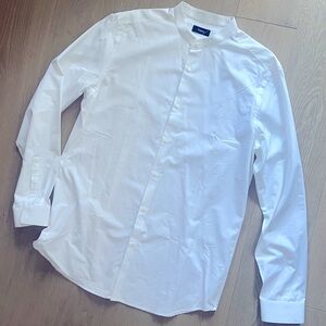 Theory white band collar dress shirt - Marion formal poplin // 16.5R